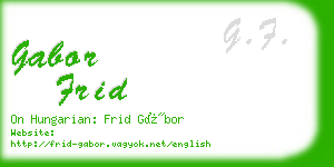 gabor frid business card